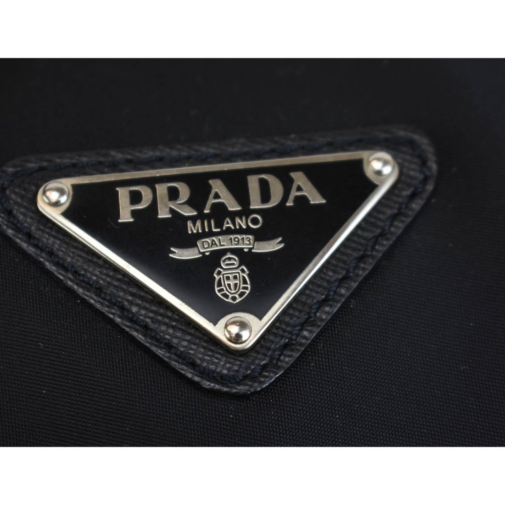 PRADA: Black, Tessuto Nylon & Saffiano Leather Duffel/Weekender Bag (su) - Picture 2 of 12